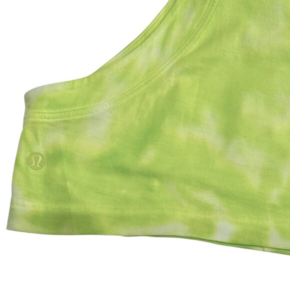Lululemon NEW All Yours Cropped Cotton Tank Top Eccentric Lime Tie Dye size 10 - Picture 8 of 8